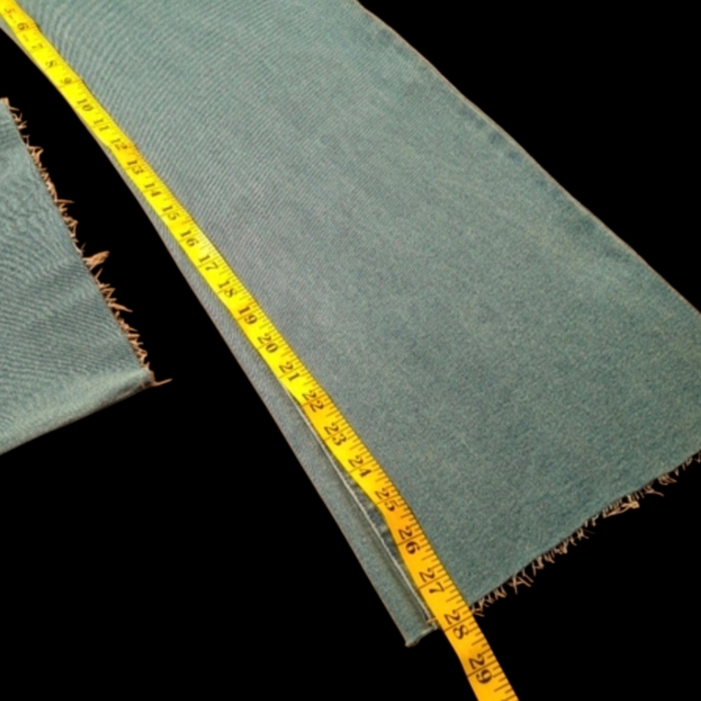 Annie Wear High Rise Wide Leg Stretchy Cropped Denim Blue Jeans Women Size Large - Picture 14 of 16